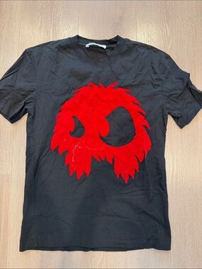 Alexander McQueen Black Short-Sleeve Tee with Red Graphic